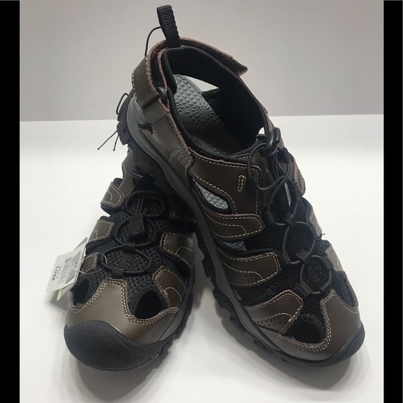 NEW Eddie Bauer Leather Men’s bump tie Hiking Outdoor sandals brown Size 13 main image 7